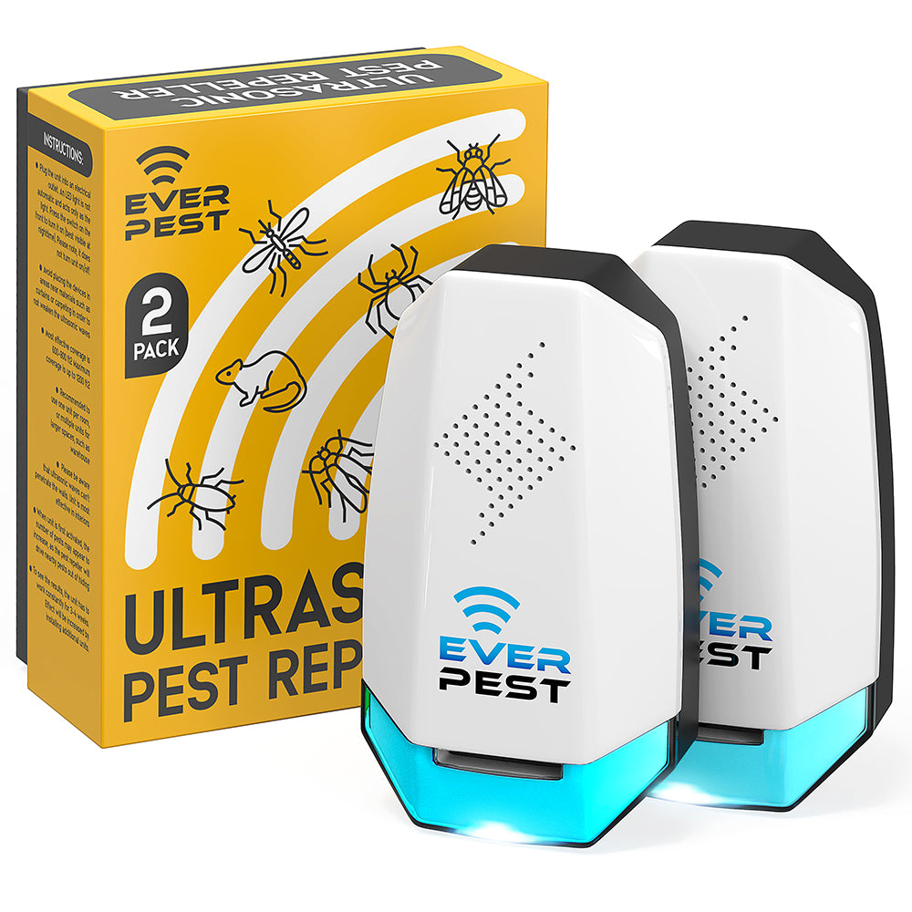 Ever Pest Ultrasonic Pest Control - Rodent Pest Repeller Plug in 2Pack, Size: Height - 3,54 inch Width - 2,08 inch Depth - 1,18 inch, White